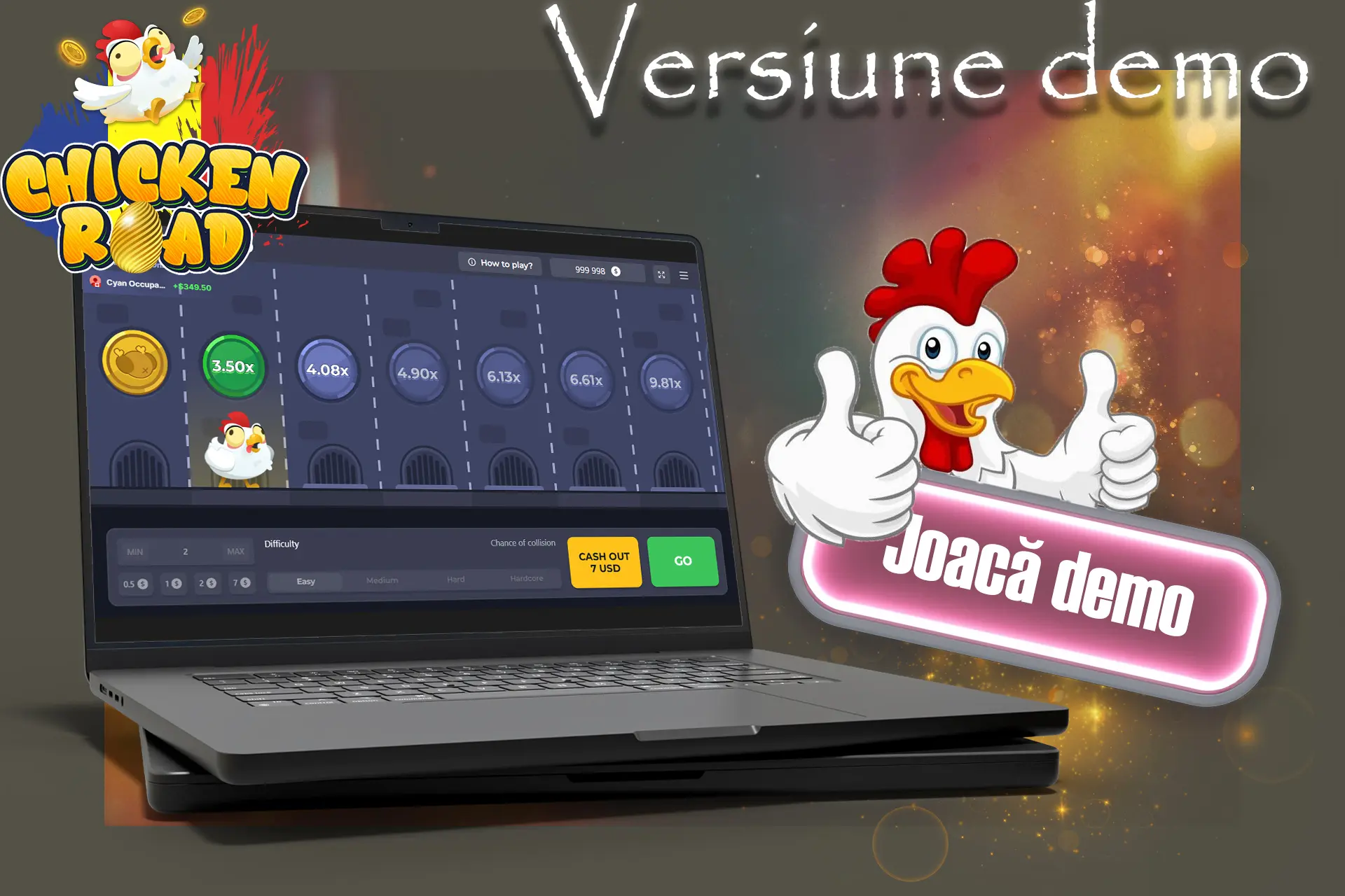 Explorează funcțiile din demonstrația Chicken Road